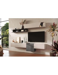 Parete soggiorno sospesa Cashmere - Piombo 125 2