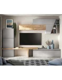 Parete soggiorno Rovere kadiz - Gesso