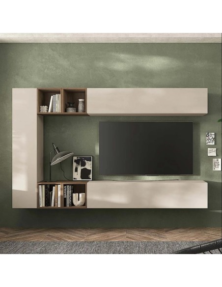 Parete soggiorno sospesa Cashmere - Mercure 134