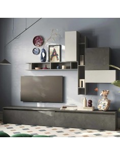 Parete soggiorno Ardesia - Gesso - Piombo 138