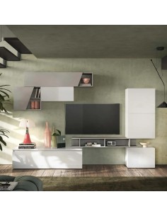 Parete attrezzata Bianco laccato - Gesso 142