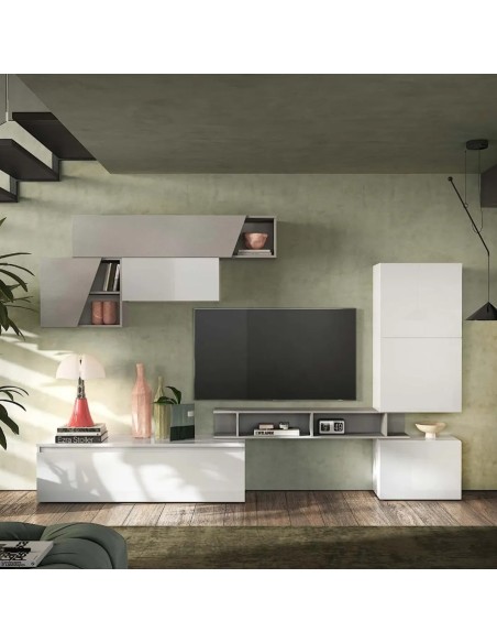 Parete attrezzata Bianco laccato - Gesso 142