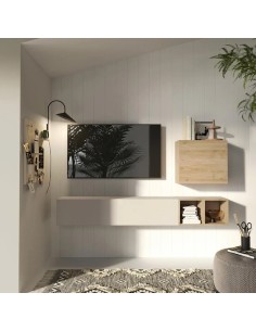 Parete soggiorno sospesa Cashmere - Rovere kadiz 109