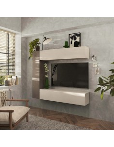 Parete soggiorno sospesa Cashmere - Bronzo 159