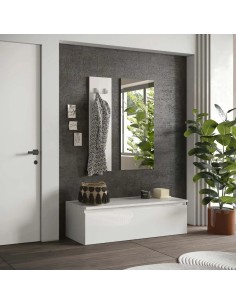 Mobile ingresso con appendiabiti Bianco laccato (Specchio escluso) 149