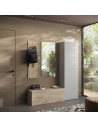 Mobile ingresso con pannello appendiabiti Rovere - Gesso (Specchio escluso)  152