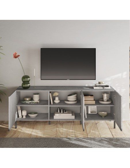 Porta TV 3 ante serigrafate Cemento