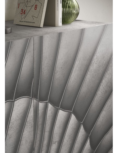 Porta TV 3 ante serigrafate Cemento