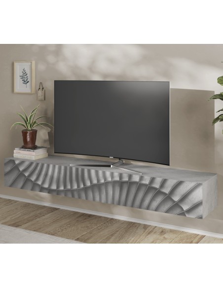 Pensile porta TV 1 ribalta serigrafato Cemento