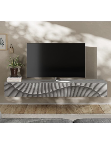 Pensile porta TV 1 ribalta serigrafato Cemento