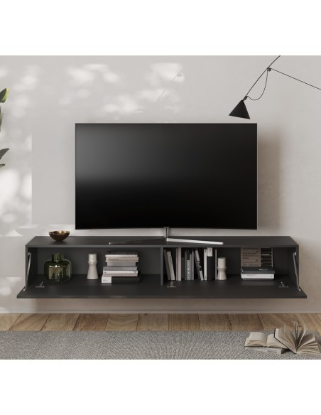 Pensile porta TV 1 ribalta serigrafata Antracite lucido