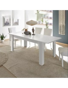 Tavolo allungabile Bianco lucido laccato (Sedie escluse)