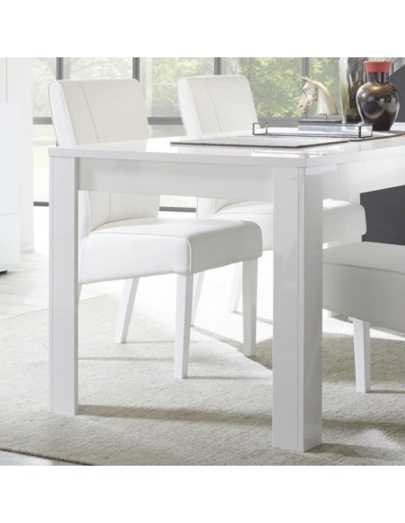 Tavolo allungabile Bianco lucido laccato (Sedie escluse)