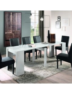 Tavolo consolle allungabile Bianco lucido laccato