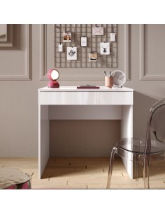 Scrivania piccola 1 cassetto 78 x 50 x 76 H Bianco lucido