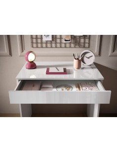 Scrivania piccola 1 cassetto 78 x 50 x 76 H Bianco lucido 2