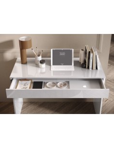 Scrivania 1 cassetto 110 x 50 x 76 H Bianco lucido 2