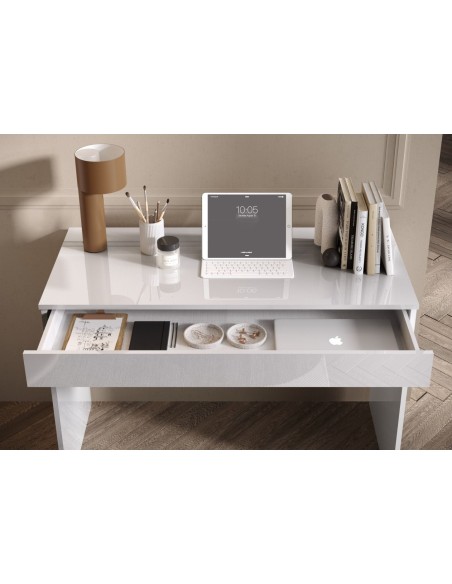 Scrivania 1 cassetto 110 x 50 x 76 H Bianco lucido