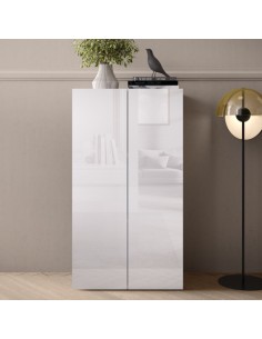 Mobile ufficio / ingresso 2 ante Bianco lucido 63 x 35 x 114 H