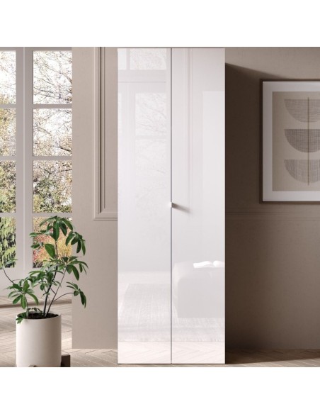 Mobile alto ufficio /ingresso 2 ante Bianco lucido 63 x 35 x 184 H