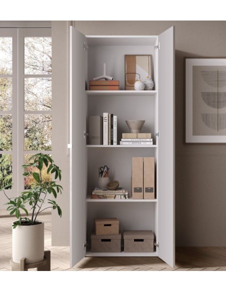 Mobile alto ufficio /ingresso 2 ante Bianco lucido 63 x 35 x 184 H