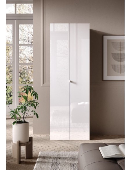 Mobile alto ufficio /ingresso 2 ante Bianco lucido 63 x 35 x 184 H