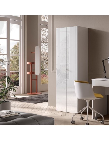 Mobile alto ufficio /ingresso 2 ante Bianco lucido 63 x 35 x 184 H