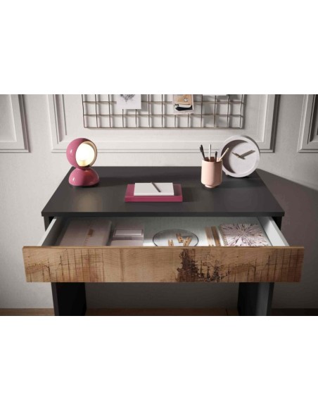 Scrivania piccola 1 cassetto 78 x 50 x 76 H Nero/Pero