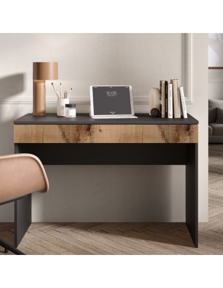 Scrivania 1 cassetto 110 x 50 x 76 H Nero/Pero