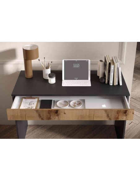 Scrivania 1 cassetto 110 x 50 x 76 H Nero/Pero