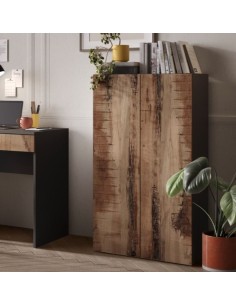 Mobile ufficio / ingresso 2 ante Nero/Pero 63 x 35 x 114 H