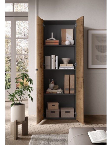 Mobile alto ufficio /ingresso 2 ante Nero/Pero 63 x 35 x 184 H