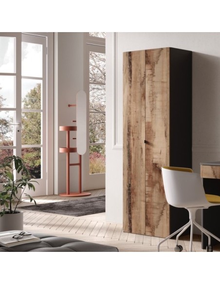 Mobile alto ufficio /ingresso 2 ante Nero/Pero 63 x 35 x 184 H