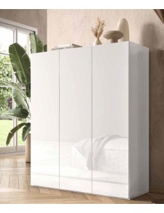 Armadio multiuso/scarpiera 3 ante - 8 ripiani Bianco lucido (Versione bassa) 2