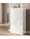 Armadio multiuso/scarpiera 2 ante - 4 ripiani Bianco lucido (Versione bassa)