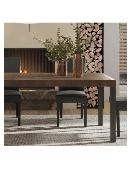 Tavolo con gambe in metallo Mercure cm 140 (Sedie escluse)