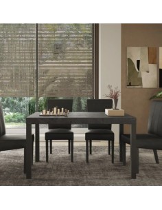 Tavolo con gambe in metallo Piombo cm 140 (Sedie escluse)