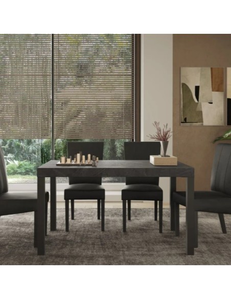 Tavolo con gambe in metallo Piombo cm 140 (Sedie escluse)