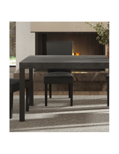 Tavolo con gambe in metallo Piombo cm 140 (Sedie escluse)