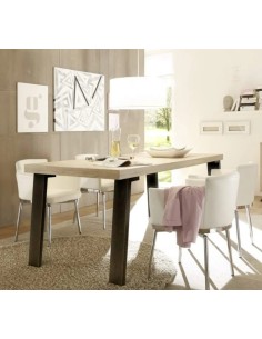 Tavolo soggiorno con gambe in metallo Rovere sherwood