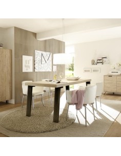 Tavolo soggiorno con gambe in metallo Rovere sherwood 2