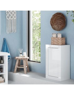 Mobile basso 1 anta Bianco laccato cm 42 x 35 x 78 H