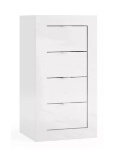 Cassettiera 4 cassetti stretta Bianco lucido da bagno cm 42 x 35 x 78 H 2