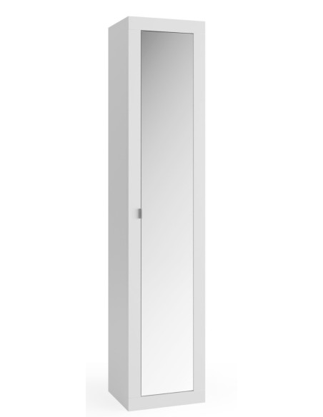 Colonna 1 anta specchio da bagno Bianco laccato