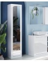 Colonna 1 anta specchio da bagno Bianco laccato