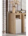 Mobile basso 1 anta da bagno Bianco laccato/Rovere cm 35 x 35 x 78 H
