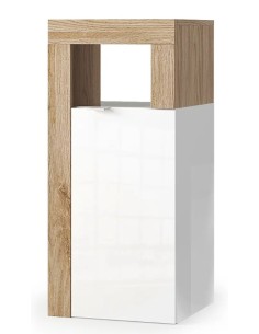 Mobile basso 1 anta da bagno Bianco laccato/Rovere cm 35 x 35 x 78 H 2