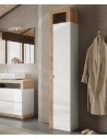 Armadio alto e stretto 1 anta Bianco laccato/Rovere cm 35 x 35 x 188 H