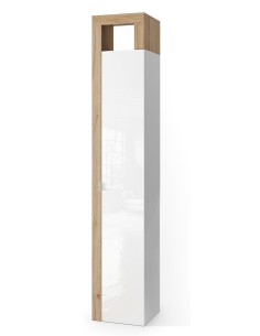 Armadio alto e stretto 1 anta Bianco laccato/Rovere cm 35 x 35 x 188 H 2