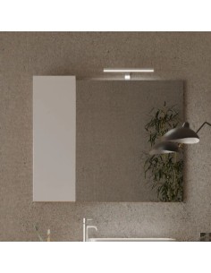 Specchio bagno 1 anta laterale Bianco laccato/Rovere kadiz cm 92 x 18 x 75 H 2